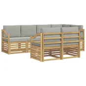 Set vanjskih sofa 7 pcs Bijela i svjetlosiva