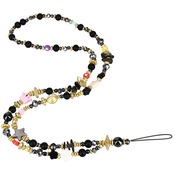 AVIZAR Phone Jewel Heishi Beads ČRNe in vecbarvne perle 80 cm z zapestnim pašckom, (20618069)
