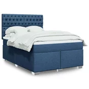 vidaXL vidaXL Box spring postelja z vzmetnico modra 140x190 cm blago, (21321418)