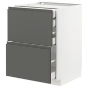 METOD/MAXIMERA Podstav omr 2lč/2nzk/1sre/1vsk prd, bela/Voxtorp temno siva, 60x60 cm