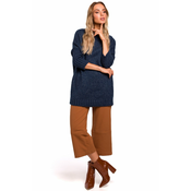 Made Of Emotion Womans Pullover M470 Navy Blue