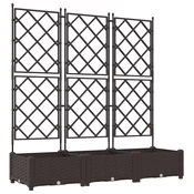 vidaXL vidaXL Vrtni Plantažnik s Trellisom 3 kosa Rjava 120x40x125,5 cm, (22010873)