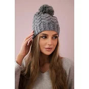 Kesi Cap with fleece Waleria K307 light gray