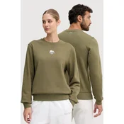 Bombažen pulover Lacoste zelena barva, SH2736