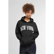 Womens Black Furry Hoodie New York