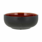 Črna/oranžna lončena skleda o 18 cm – Bitz