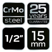 slomart NEO TOOLS udarna nasadna glava 1/2, 15 x 38mm, Cr-Mo