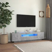 TV ormaric s LED svjetlima siva boja betona 160 x 35 x 40 cm