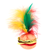 Crinkle Burger s perjem igracka za macke - 1 komad
