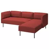 LILLEHEM Modularna sofa trosed s lenjivcem, Gunnared/smede-crvena metal