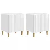 vidaXL Nočna omarica 2 pcs Bela visok sijaj 43 x 34,5 x 50 cm