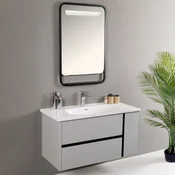 HANAH HOME Kupatilski ormarić sa umivaonikom i ogledalom (2 komada) Linear Light Grey