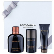 Dolce & Gabbana Pour Homme Intenso darilni set III. parfumska voda 125 ml + trdi dezodorant 75 ml + gel za prhanje 50 ml