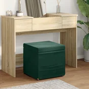 vidaXL Stolica Temno zelena 41 x 41 x 40 cm Samet in Umetno Leseno
