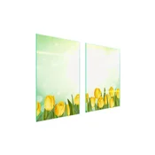 shumee ZAŠČITNA STEKLENA KROŽNIK ZA KUHINJO 65x52 TULIPANI