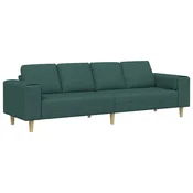 Vidaxl Dnevna soba kavč Temno zelena 250 x 77 x 76 cm Poliester