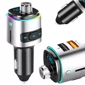 Led rgb bluetooth fm transmiter i auto punjac 2x usb 12v-24v