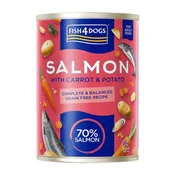 Fish4Dogs | Losos s korenčkom & krompirjem 395g