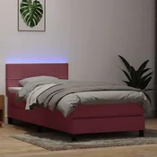 vidaXL vidaXL Box spring postelja z vzmetnico roza 80x220 cm žamet, (21791043)