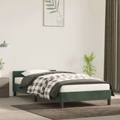 shumee vidaXL Posteljni okvir brez vzmetnice, temno zelen, 100x200 cm, žamet