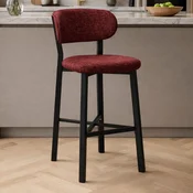 Hanah Home barska stolica Luna, bordo tkanina od poliestera i lana
