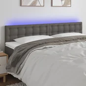LED uzglavlje sivo 160 x 5 x 78/88 cm od umjetne kože