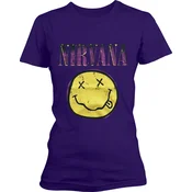 Nirvana Xerox Happy Face Pink Purple S Ženske Majica