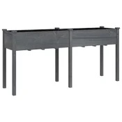 Vidaxl Korito s podlogo sive barve 161x45x76 cm trden les jelke