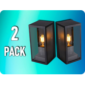 V-TAC LED stenska svetilka 1xE27, črna, IP44/2-PACK!