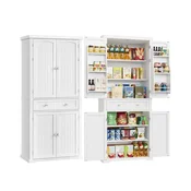 Songmics Kuhinjski omarica Visoka omara za bife 40x76x182.1 cm Bela