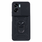 Robusten ovitek CamShield Pro z vgrajenim magnetnim držalom in zaščito zadnjih kamer za Honor 90 Lite - army black