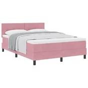 vidaXL vidaXL Box Spring postelja z vzmetnico Roza 160x200 cm Žamet, (22052529)