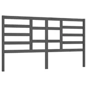 Vidaxl Posteljno vzglavje sivo 206x4x104 cm trdna borovina