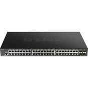 D-Link DGS-1250-52XMP 48-vratno gigabitno pametno upravljano stikalo s 4x 10G SFP+ vrati, 370 W DGS-1250-52XMP/E