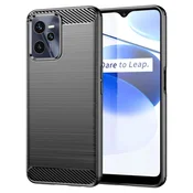 HURTEL Carbon Case ovitek Realme C35 prožni silikonski ogljikov ovitek črn