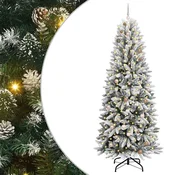 Vidaxl Umetna božična jelka z bučko 240 cm 300 LED Toplo bela