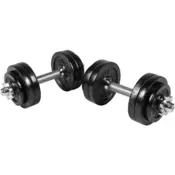 GORILLA SPORTS Set od 2 podesive bucice od livenog gvožda (Ukupno 30 kg / Crni)