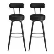 Songmics Set barskih stolov vrtljiv barski stol z naslonom 56x56x1015 cm črn