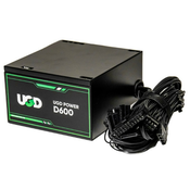 Napajanje D600 600W UGD power 12cm FAN, 20+4pin, 4+4pin, 3xSATA, 1xIDE, 2x6+2pin Black