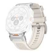 Silikonski remen Techsuit W068 za Samsung Galaxy Watch Ultra 47mm / Galaxy Watch Ultra 2 - bež / srebrn