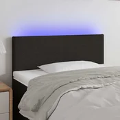 vidaXL LED posteljno vzglavje črno 100x5x78/88 cm blago
