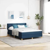 vidaXL vidaXL Postelja z vzmetnico z vzmetnico Modra 160 x 200 cm blago, (5000128510)
