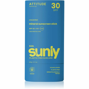 Attitude Sunly Kids Sunscreen Stick mineralna krema za sončenje v paličici za otroke SPF 30 60 g
