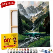 ERS Slika po številkah z okvirjem Hiša v gorah 50x70 cm