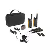 MOTOROLA Walkie Talkie TLKR-T82 EXTREME (16 kanala, 121 kod, 10km), 2 komada u pakiranju i koferom s dodacima