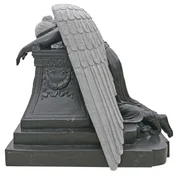 Casa Padrino luxury Art Nouveau decorative stone sculpture angel black/gray H. 125 cm - Magnificent garden stone decorative figure - Baroque & Art Nouveau garden decorative stone sculptures