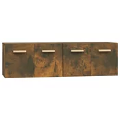 MAISON CHIC Stenska omarica - Zidna omarica 2 kosa dimljeni hrast 60x36,5x35 cm inženske les iu401, (22063542)