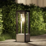 Lucande Kalisa, E27, IP44, 42 cm, siva, kovina - Sodobni - temno siva (RAL 840-M), prozorna - Aluminij
