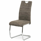 eoshop Jedilni stol, pokrov rjav snov KAVBOJ v vintage usnjenem dekorju, kovinski krom HC-483 BR3