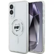 Ovitek Karl Lagerfeld ovitek Button Choupette Head s potiskanim logotipom MagSafe za Samsung Galaxy S25 Edge bel (KLHMS25EHLSCHH)